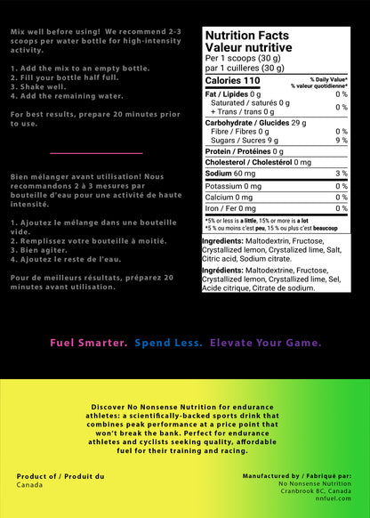 400g Sample Pack - Lemon/Lime Endurance Sports Drink Mix