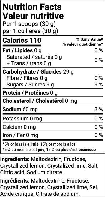 1.5kg Bag - Lemon/Lime Endurance Sports Drink Mix